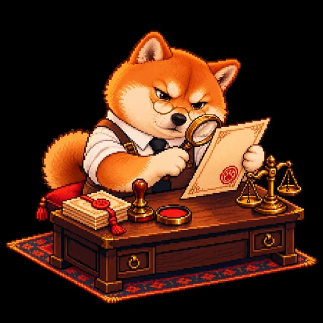 Hanko inspecting a certificate
